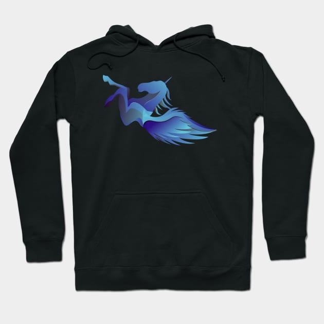 Blue Fire Horse Hoodie by Hahadza